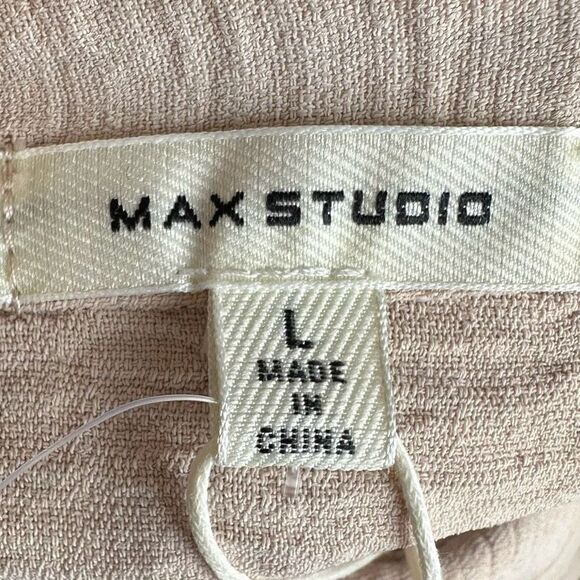 NWT Max Studio Career Button Front Midi Shirt Dress Papyrus L - Picture 7 of 9